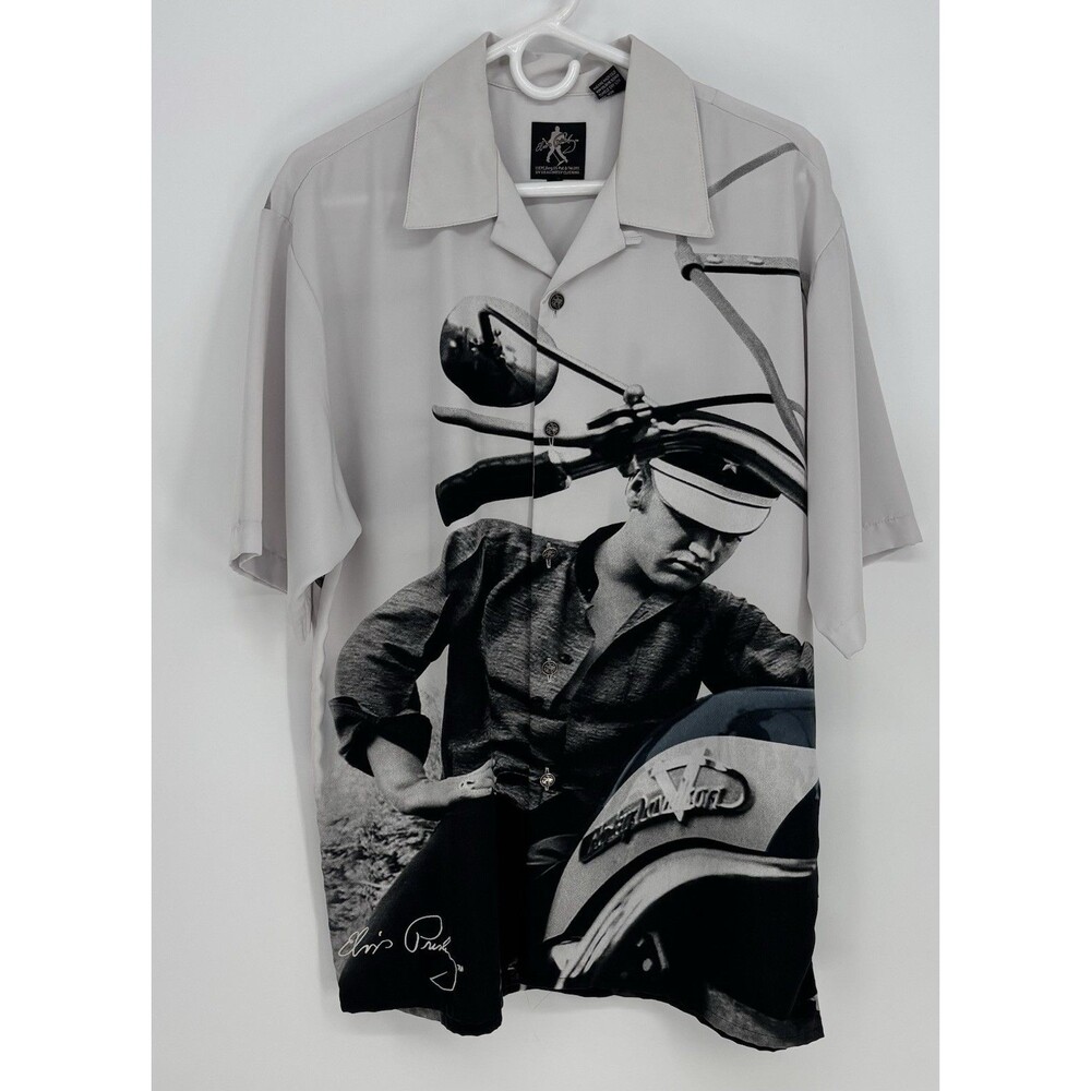 Vintage Y2K Dragonfly Elvis Presley Shirt L Motorcycle Graphic Rockabilly NWOT